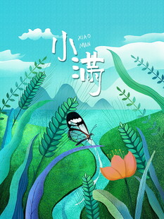 小满节气清新插画