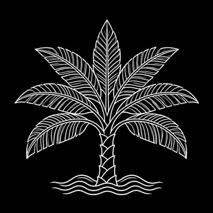 线描风椰树装饰图案