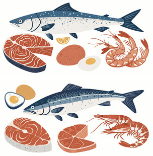 海鲜水产食材插画