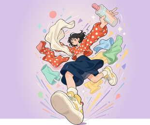 活力跃动少女插画