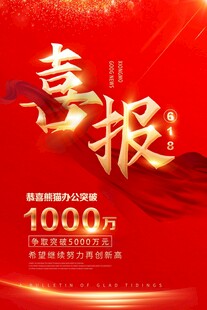 千万业绩喜报海报