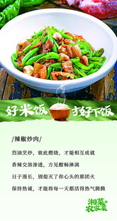 豆角炒肉美食宣传海报