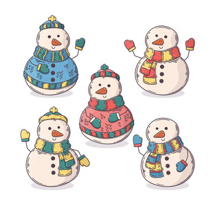 可爱手绘雪人合集